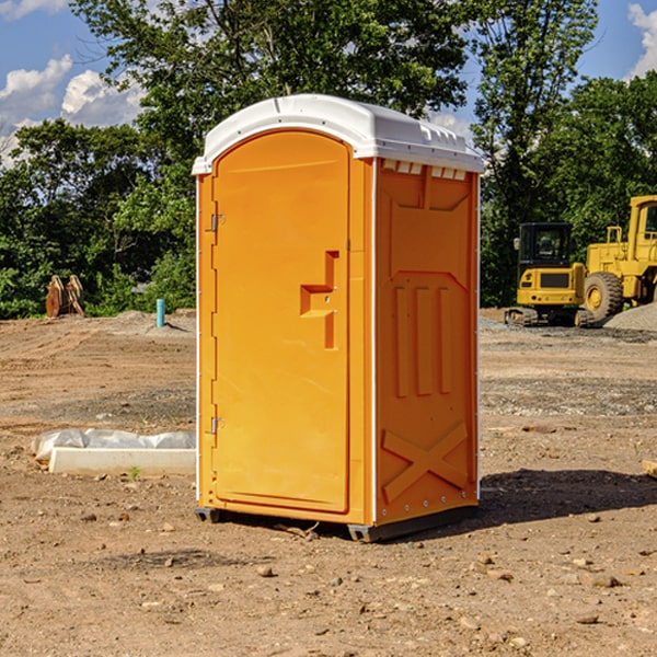 can i customize the exterior of the portable restrooms with my event logo or branding in Burkettsville